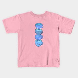 Kawaii Tea Cups Kids T-Shirt